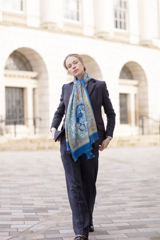 The Joy Ride Liberty Blue Wool Silk Wrap