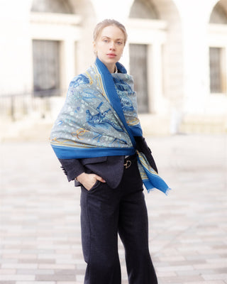 The Joy Ride Liberty Blue Wool Silk Wrap