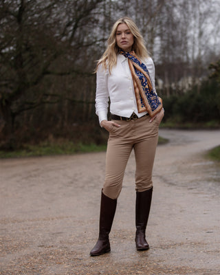 The Joy Ride Noble Navy Classic Pure Silk Scarf