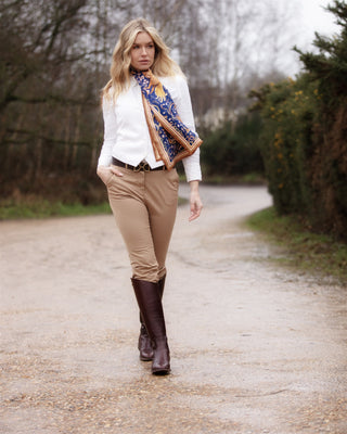 The Joy Ride Noble Navy Classic Pure Silk Scarf