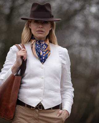 The Joy Ride Noble Navy Classic Pure Silk Scarf