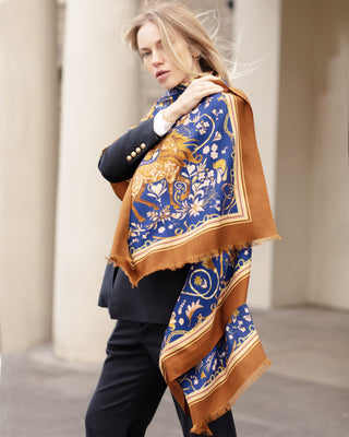 The Joy Ride Noble Navy Wool Silk Wrap