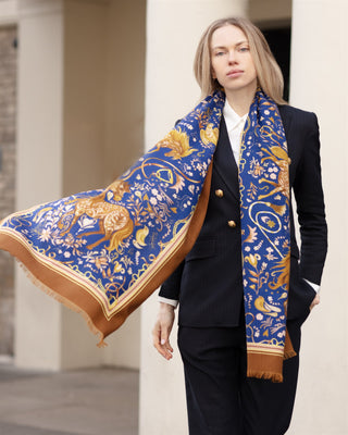 The Joy Ride Noble Navy Wool Silk Wrap