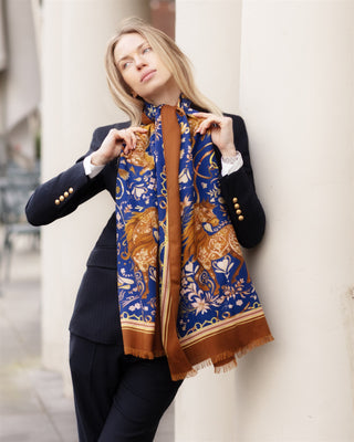 The Joy Ride Noble Navy Wool Silk Wrap