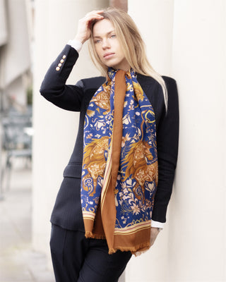 The Joy Ride Noble Navy Wool Silk Wrap