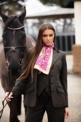 The Joy Ride Portobello Pink Classic Pure Silk Scarf