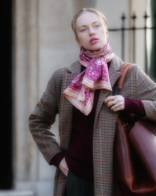 The Joy Ride Portobello Pink Classic Pure Silk Scarf