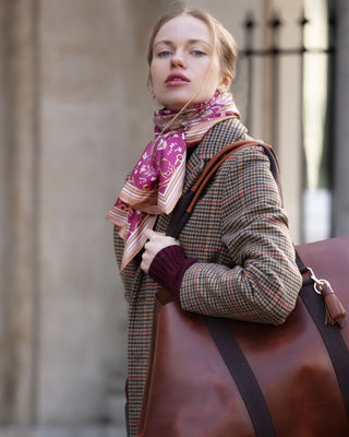 The Joy Ride Portobello Pink Classic Pure Silk Scarf