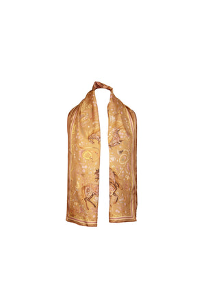 The Joy Ride Galloping Gold Classic Pure Silk Scarf