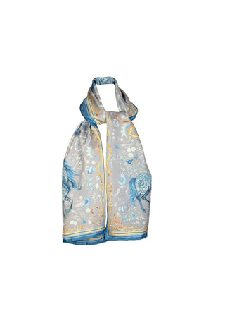 The Joy Ride Liberty Blue Classic Pure Silk Scarf