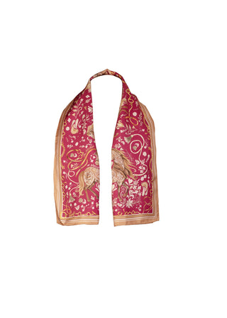 The Joy Ride Portobello Pink Narrow Pure Silk Scarf