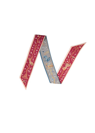 The Joy Ride Liberty Blue and Portobello Pink Silk Twilly