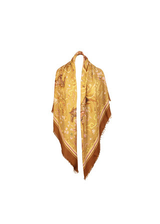 The Joy Ride Galloping Gold Wool Silk Shawl
