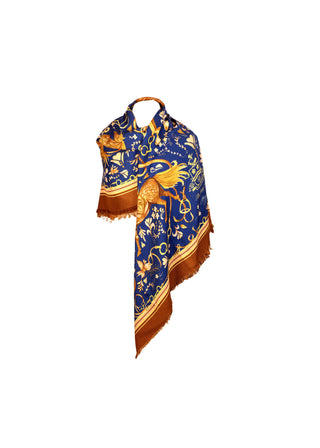 The Joy Ride Noble Navy Wool Silk Shawl