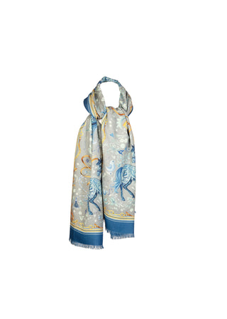 The Joy Ride Liberty Blue Wool Silk Wrap