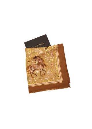 The Joy Ride Galloping Gold Wool Silk Wrap