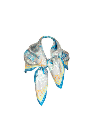 The Joy Ride Liberty Blue Large Square Pure Silk Scarf