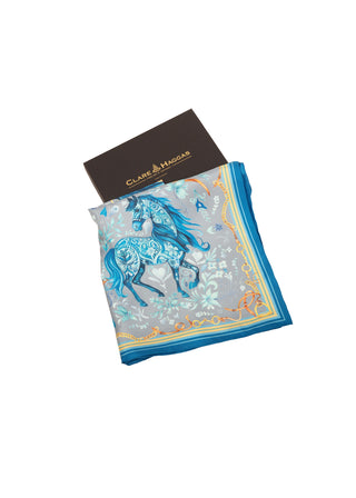 The Joy Ride Liberty Blue Large Square Pure Silk Scarf