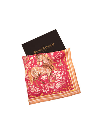 The Joy Ride Portobello Pink Large Square Pure Silk Scarf