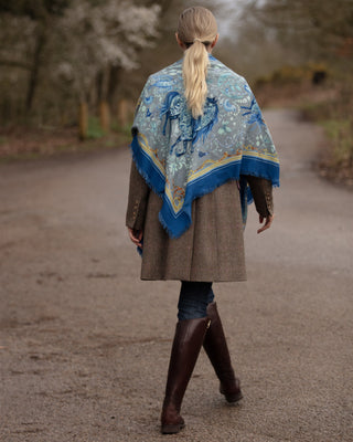 The Joy Ride Liberty Blue Wool Silk Shawl