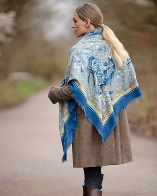 The Joy Ride Liberty Blue Wool Silk Shawl
