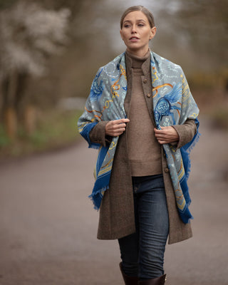 The Joy Ride Liberty Blue Wool Silk Shawl