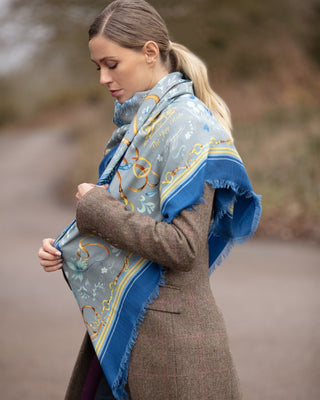 The Joy Ride Liberty Blue Wool Silk Shawl