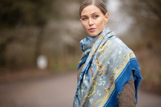 The Joy Ride Liberty Blue Wool Silk Shawl
