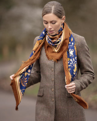 The Joy Ride Noble Navy Wool Silk Shawl