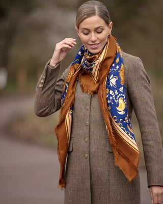 The Joy Ride Noble Navy Wool Silk Shawl