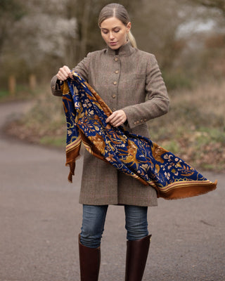 The Joy Ride Noble Navy Wool Silk Shawl