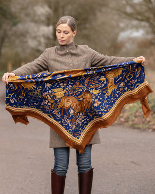 The Joy Ride Noble Navy Wool Silk Shawl