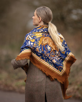 The Joy Ride Noble Navy Wool Silk Shawl