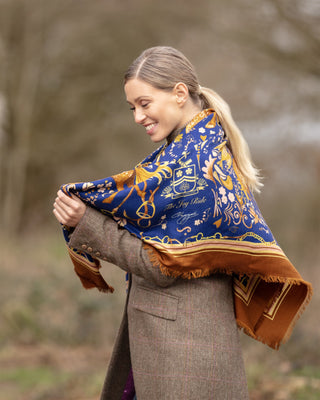 The Joy Ride Noble Navy Wool Silk Shawl