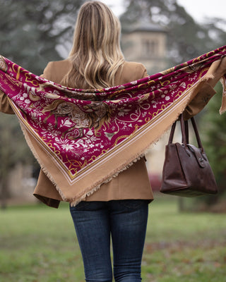 The Joy Ride Portobello Pink Wool Silk Shawl