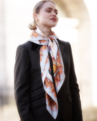 Turf War Porcelain Large Square Silk Scarf