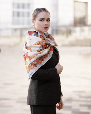 Turf War Porcelain Large Square Silk Scarf