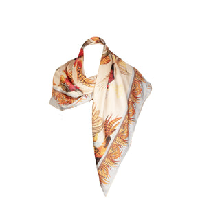 Turf War Porcelain Large Square Silk Scarf