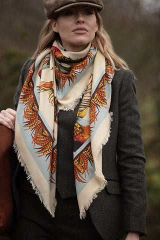 Turf War Porcelain Wool Silk Shawl