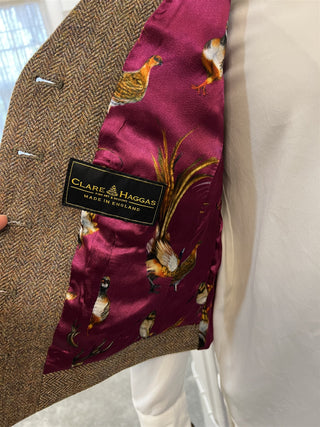 Tweed Tailored Waistcoat With Mulberry Lining