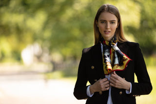Hold Your Horses Liquorish & Gold Narrow Silk Scarf
