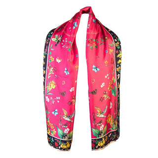 S3P39 Dreams can come true peony and ebony Classic Silk Scarf