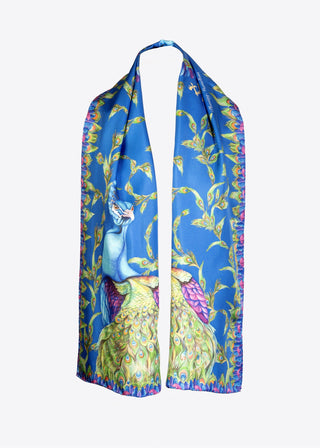 Pluming Marvellous Peacock Blue Classic Silk Scarf