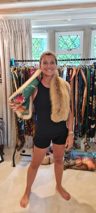 S7P36 Pheasant Red Fox Fur Stole