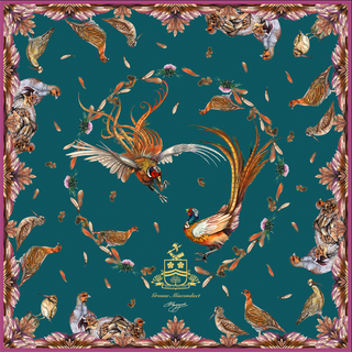 Grouse Misconduct Teal Silk Pocket Square