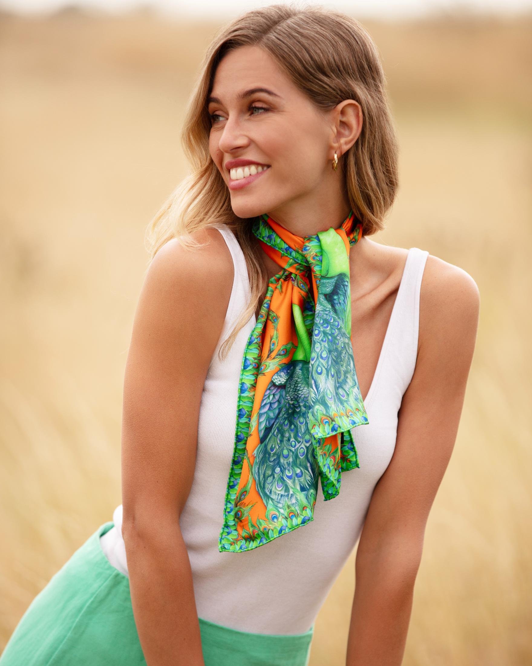 Clare Haggas Ladies Narrow Silk Scarves Made in England