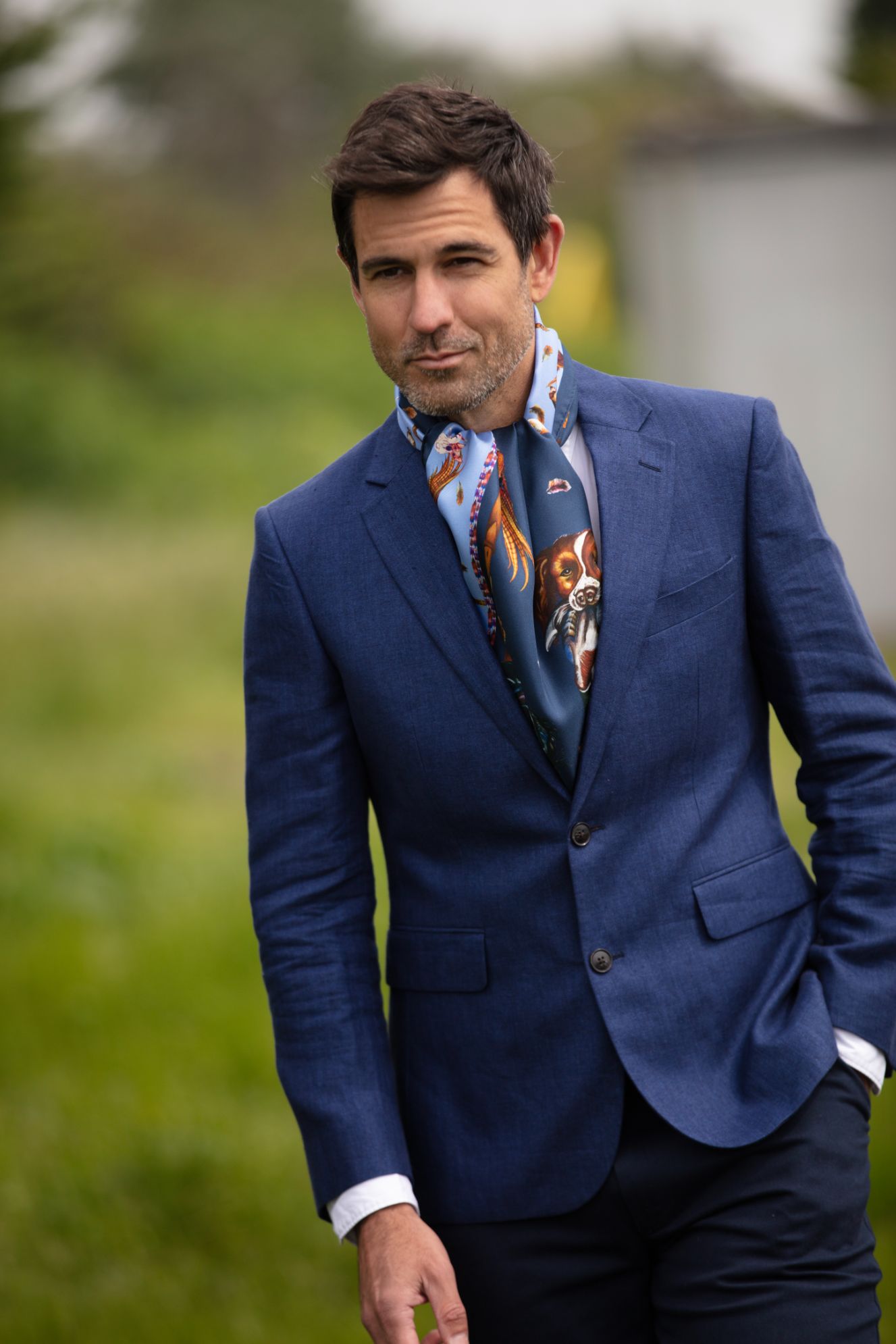 Navy blue silk scarf new arrivals