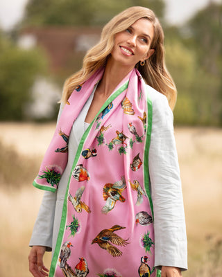 Clare Haggas Walk On The Wild Side Sweatpea Pink Classic Scarf 