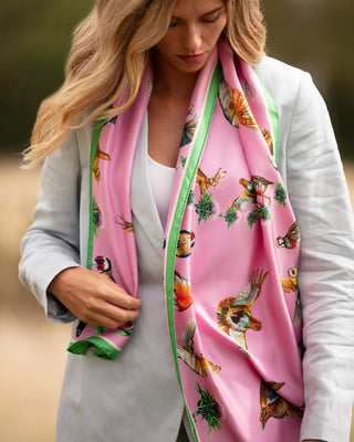 Clare Haggas Walk On The Wild Side Sweatpea Pink Classic Scarf 