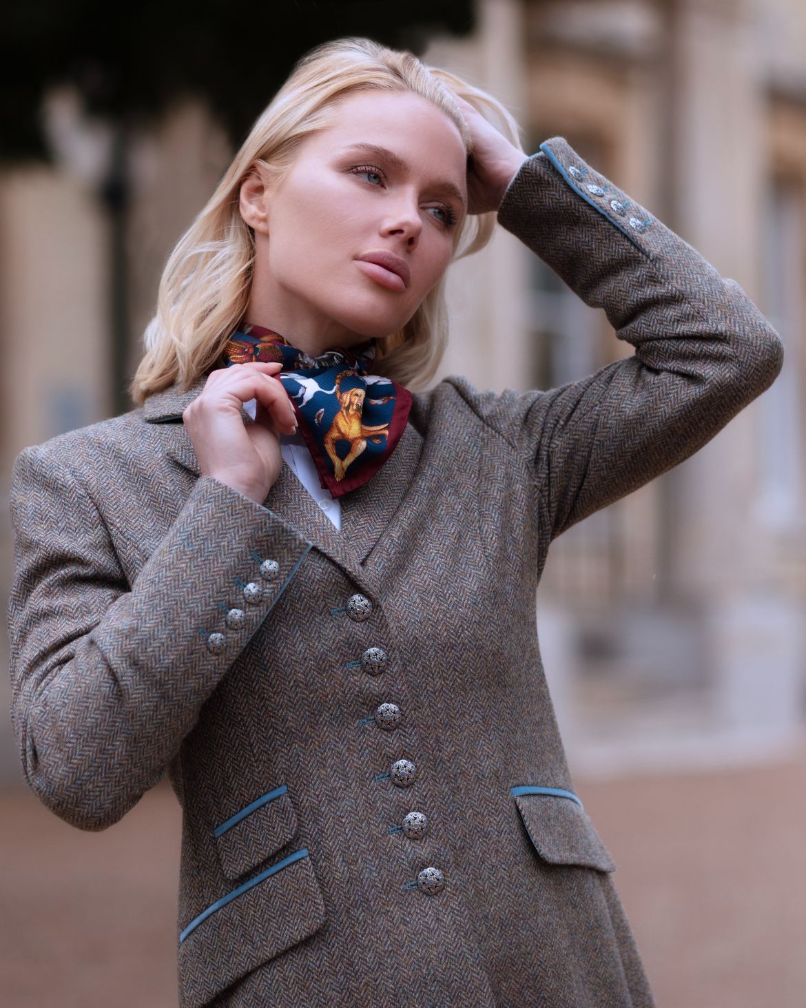 Ladies navy silk scarf online